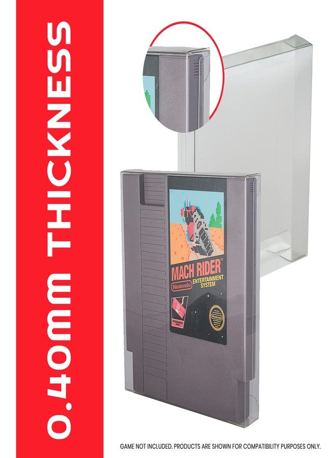 ايفورترو واقي خرطوشة ألعاب الفيديو الكلاسيكية NES متوافق مع خرطوشة ألعاب نينتندو NES - واقي ألعاب فيديو PET بسماكة 0.40 مم متوافق مع ألعاب Duck Hunt و Adventure Island و Mega Man و Punch Out (عبوة من 25 قطعة) - Image 3