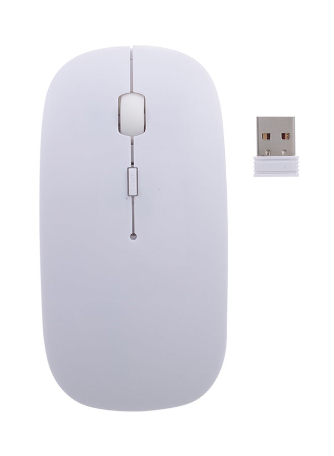 BT 2.4G Wireless Dual Mode Mouse Silent White - Image 1