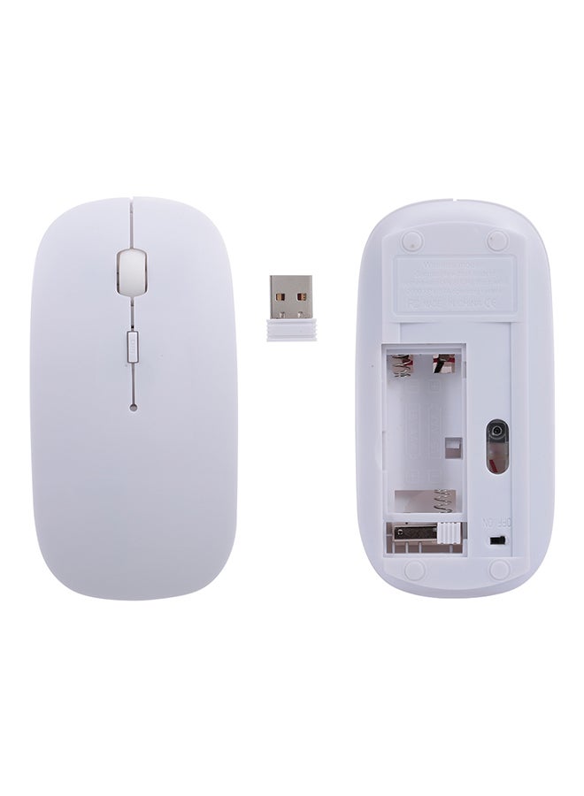 BT 2.4G Wireless Dual Mode Mouse Silent White - Image 2