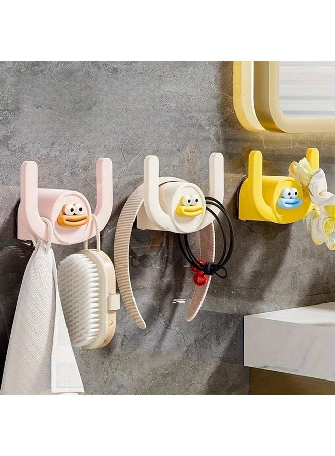 No Drill Wall Mounted Shoe Rack Hook Space Saving Bathroom Organizer Cute Cartoon Pattern - Image 1
