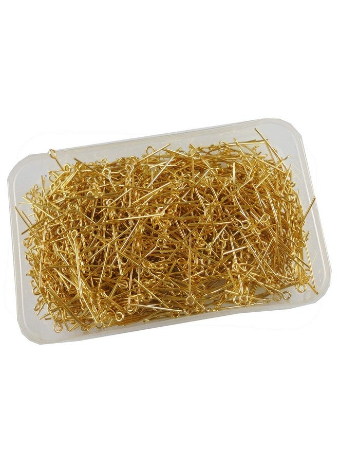 eshoppee 100 gm Golden Gold Color 24 mm Metal kunda keel ipin i pins Jewellery Making Material Fitting Kit Art and Craft kitt kit - Image 1