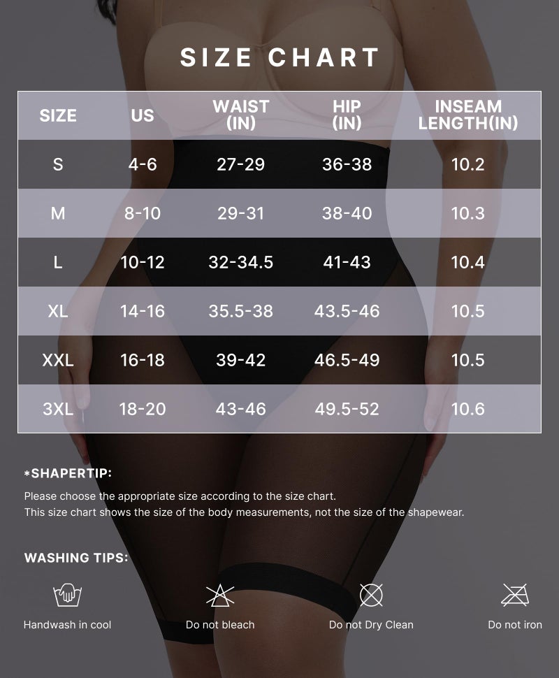 SHAPELLX Body Shaper Tummy Control Butt Lifting Shapewear Shorts High Waisted Invisible Trainer (Black Medium) - Image 5