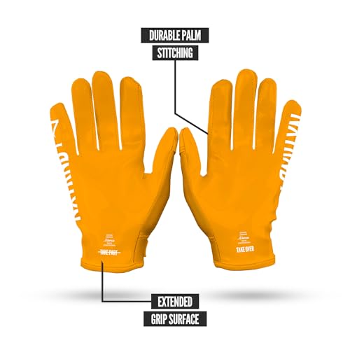 NXT NXTRND Nxtrnd G1 Youth Football Gloves, Kids Sticky Receiver Gloves (Yellow, Youth Medium) - Image 5