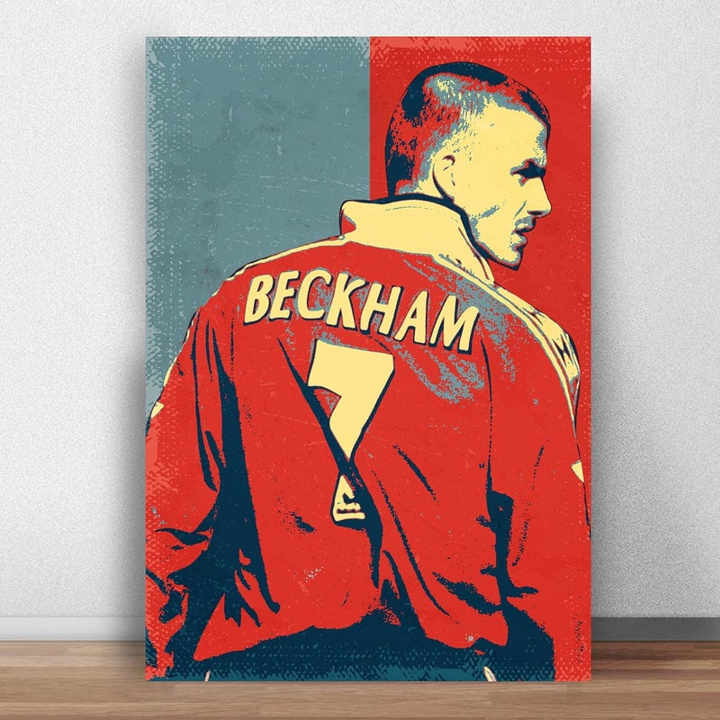gray wall Good Hope David Beckham Football Retro Poster 300gsm Paper for Room Office Multicolour 13 Inch X 19 Inch Rolled - Image 1