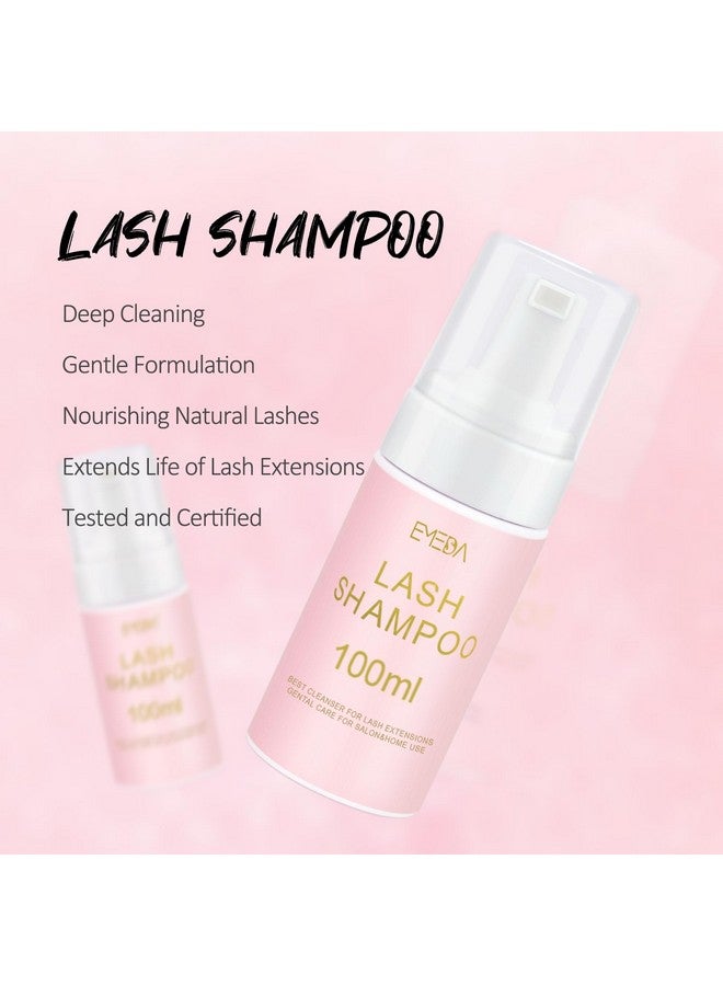 EMEDA EMEDA Lash Shampoo for Lash Extensions Lash Cleaning Kit with Lash Fan Dryer, Brush, Wash Bottle, Hair Band, Oil Free Foam Soap Cleaner Lash Bath Kit, Lash Wash Eyelash Extension Cleanser - Image 3