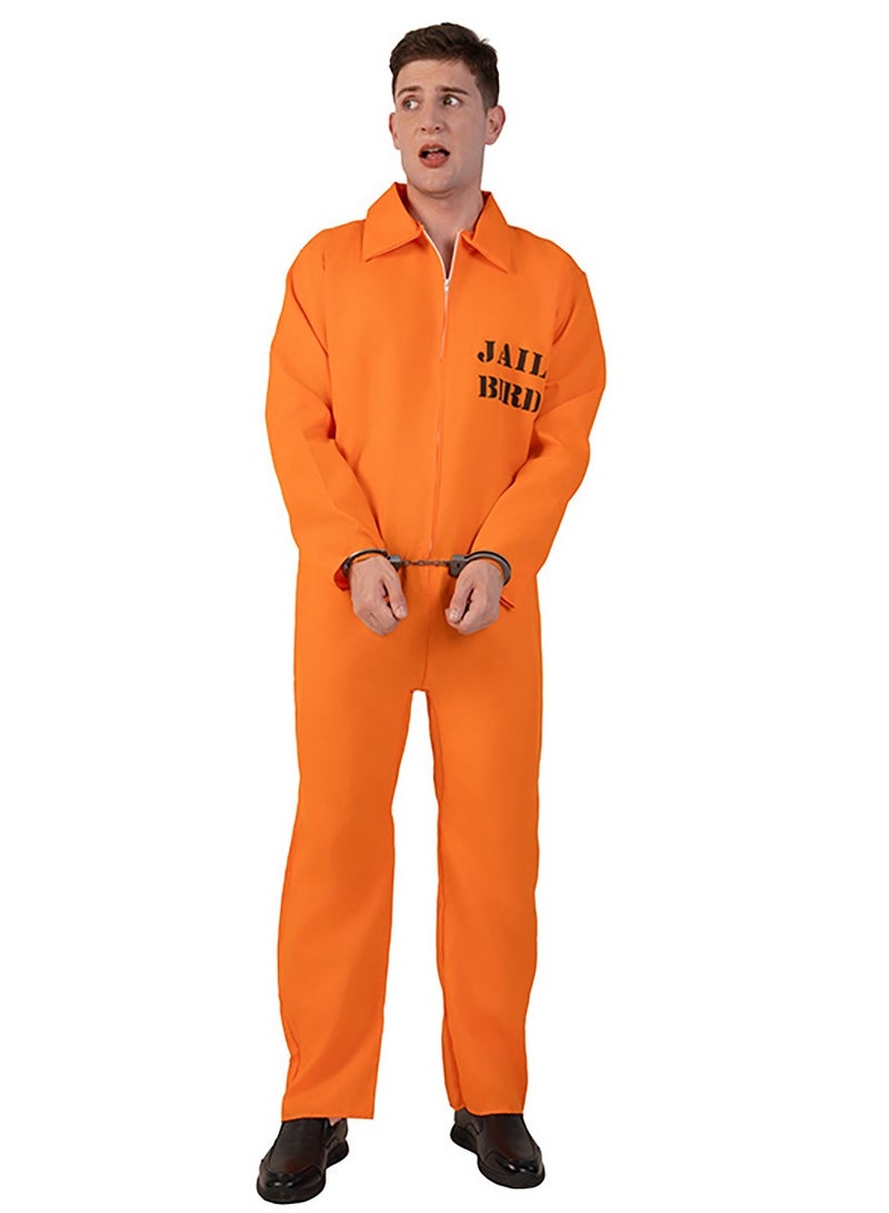 VUCATIN Prisoner Costume for Adults, orange inmate jumpsuit jailbird outfit for Cosplay Costumes - Image 2