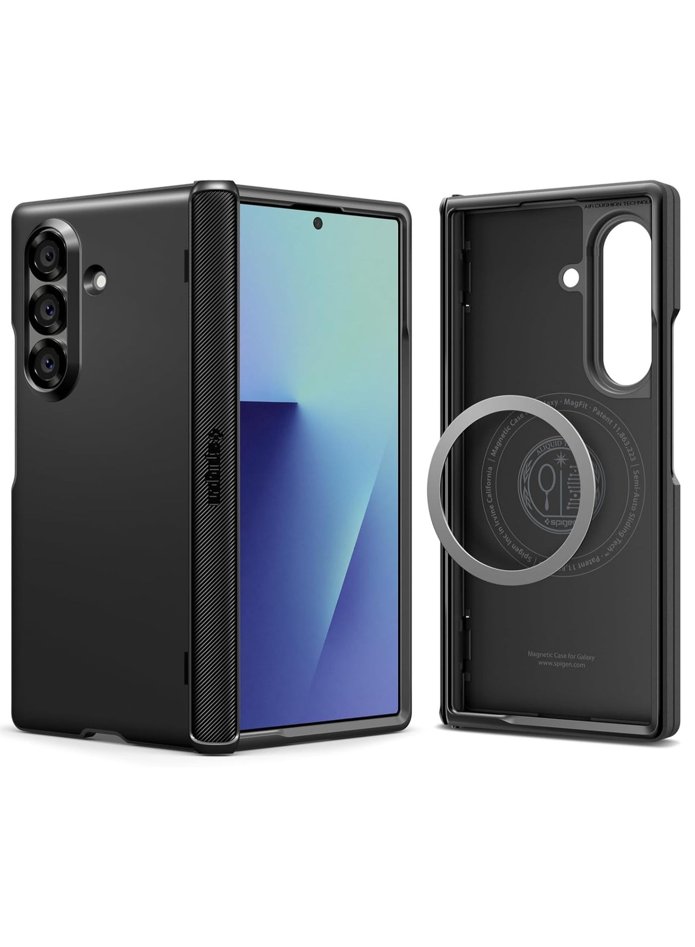 Spigen Slim Armor Pro MagFit Samsung Galaxy Z Fold 7 Case Cover [MagSafe] with Hinge Coverage (2025) - Black