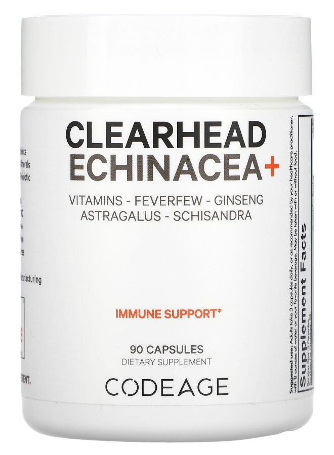 Clearhead Echinacea+ Vitamins Feverfew Ginseng Astralagus Schisandra 90 Capsules