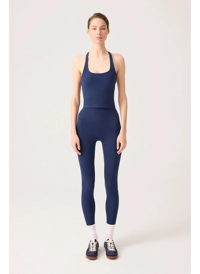 Los Ojos x Ece Navy High-Waist Sport Leggings Mono.