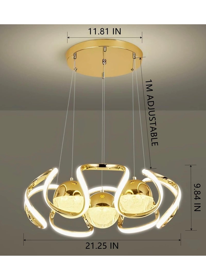 VRCOW Modern Dimmable LED Chandelier with Remote Control, 3-Color LED Chandelier Ceiling Pendant Light for Bedroom, Living Room, Dining Room, Kitchen  - Image 2
