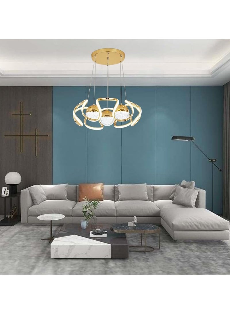 VRCOW Modern Dimmable LED Chandelier with Remote Control, 3-Color LED Chandelier Ceiling Pendant Light for Bedroom, Living Room, Dining Room, Kitchen  - Image 4