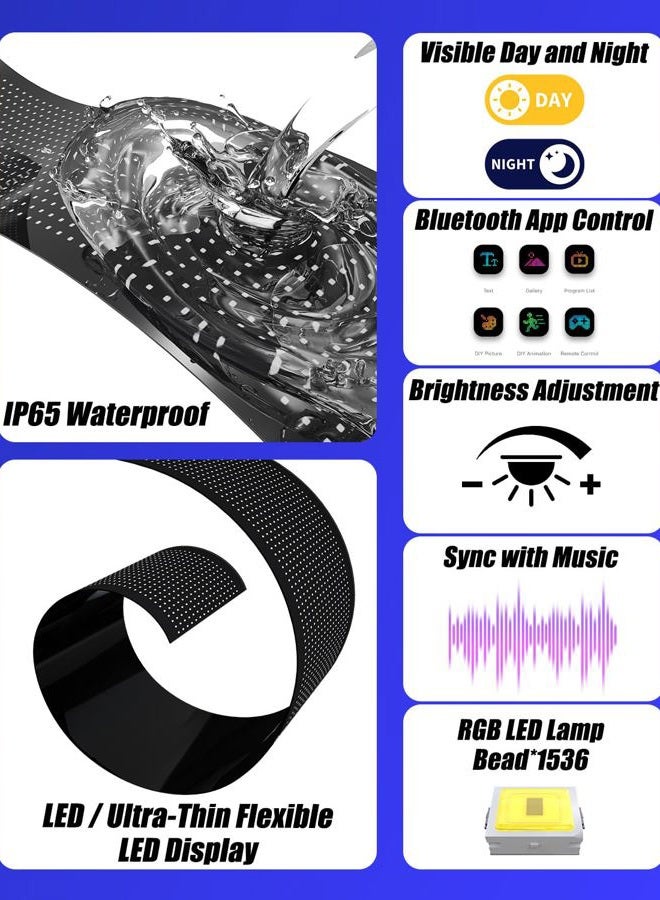 Probapro Devil Eyes Light for Windshield: 35.4"x7.6" LED Eyes Sign with APP & Remote Control - 5V USB Programmable Digital Lighting Display, Cool Decor for SUVs & Trucks - Image 3