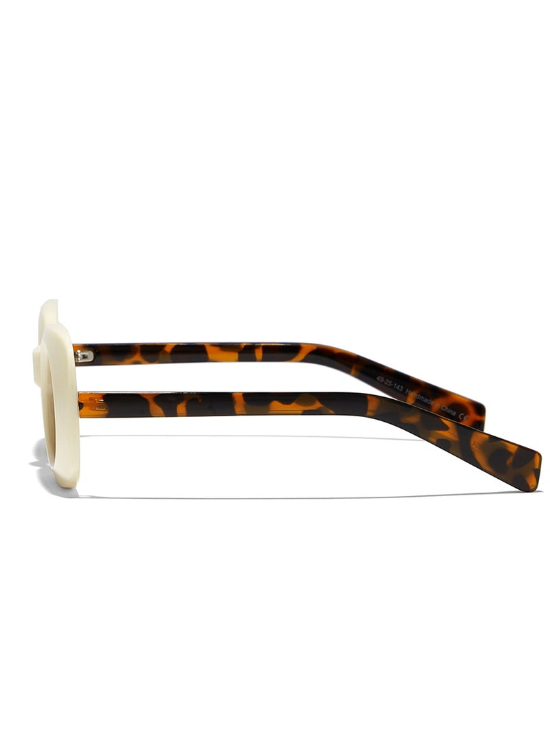 Blackout Duo,Women Sunglasses, Rectangle Sunglasses, UV Protection: UV400 (White,Brown)  - Image 3