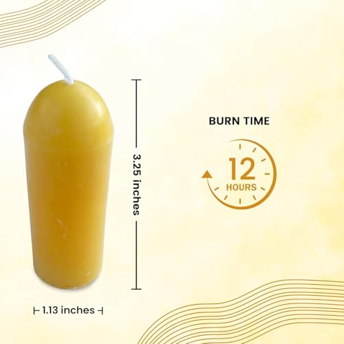 Bee The Light BeeTheLight Beeswax Lantern Candles (3.5" x 1.25") - Smokeless Unscented Candle - 12 Hours Burn Time Each - Pure Beeswax Candle - Handmade Camping Candle for Lanterns & Chandeliers - Pack of 24 - Image 2