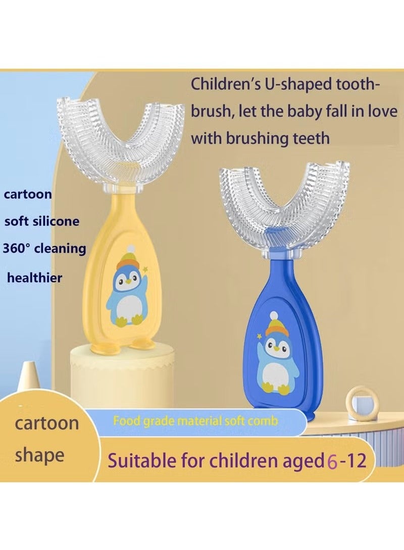 Generic 3 Pieces U-Shaped Toothbrush Kids, Manual Whole Mouth for Age 6-12, 360° Oral Teeth Cleaning Design  - Image 2