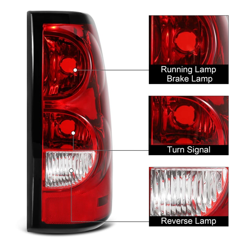 Daume Tail Lights Rear Lamp Compatible With 2003 2004 2005 2006 Chevy Silverado 03 Silverado 04 Silverado 05 Silverado 06 Silverado Brake Lamp Driver Side And Passenger Side - Image 2
