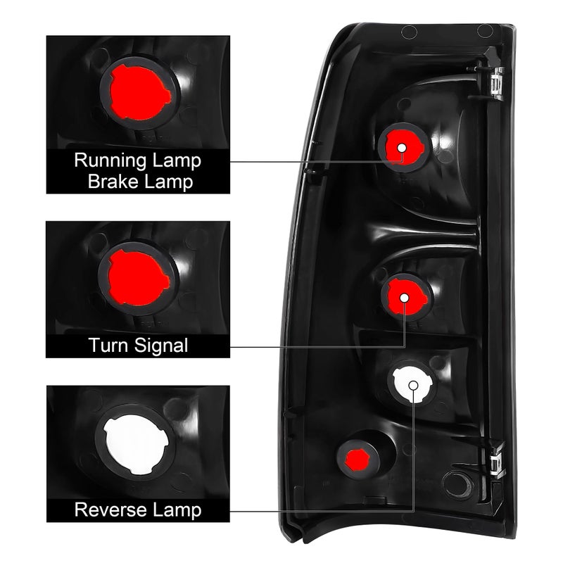 Daume Tail Lights Rear Lamp Compatible With 2003 2004 2005 2006 Chevy Silverado 03 Silverado 04 Silverado 05 Silverado 06 Silverado Brake Lamp Driver Side And Passenger Side - Image 3