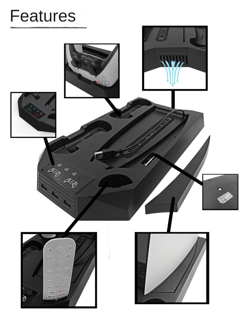 Charging Cooling Fan Base With Storage Disc Rack - wireless - Image 3