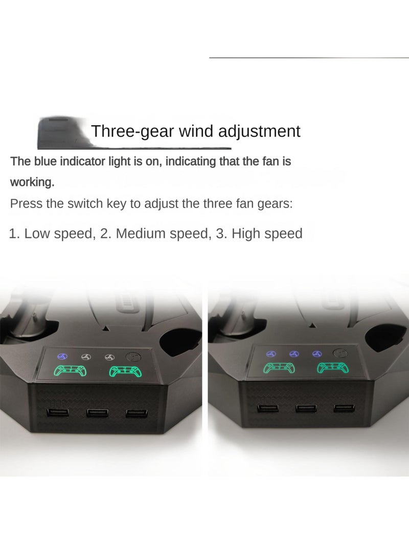 Charging Cooling Fan Base With Storage Disc Rack - wireless - Image 2