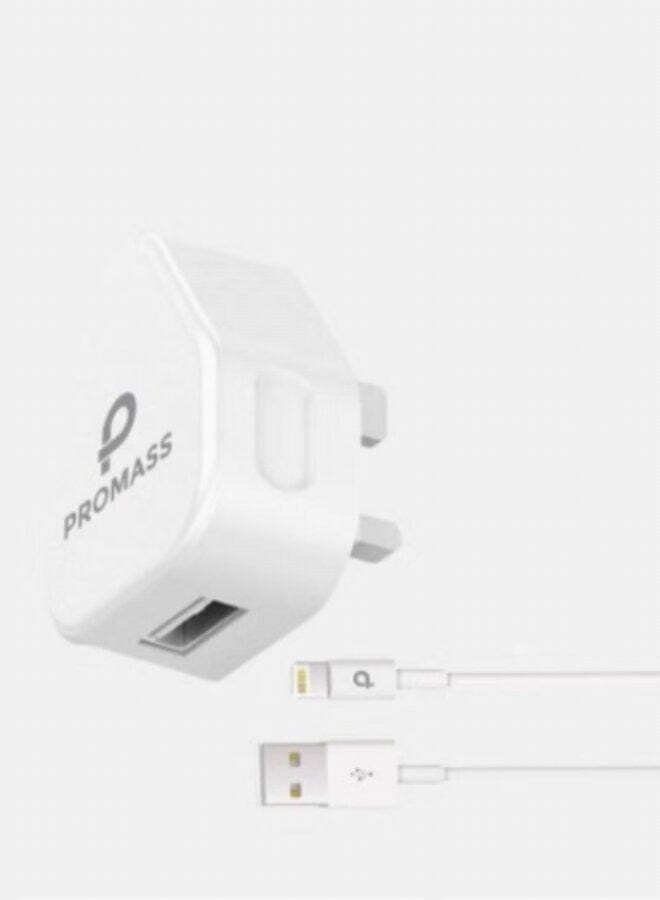 PROMASS Original Wall Charger Supports Fast Charging Usb Port 10W With 1 Meter Lightning Cable For Iphone Devices From Promas, White Color - Image 2