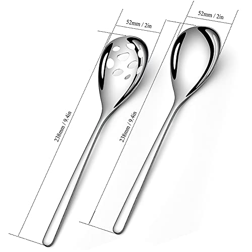 AYFDISHS 6-Piece Serving Set, Stainless Steel Serving Spoons, 9.4 Inches Large, 3 Tablespoons, 3 Slotted Spoons - Image 4