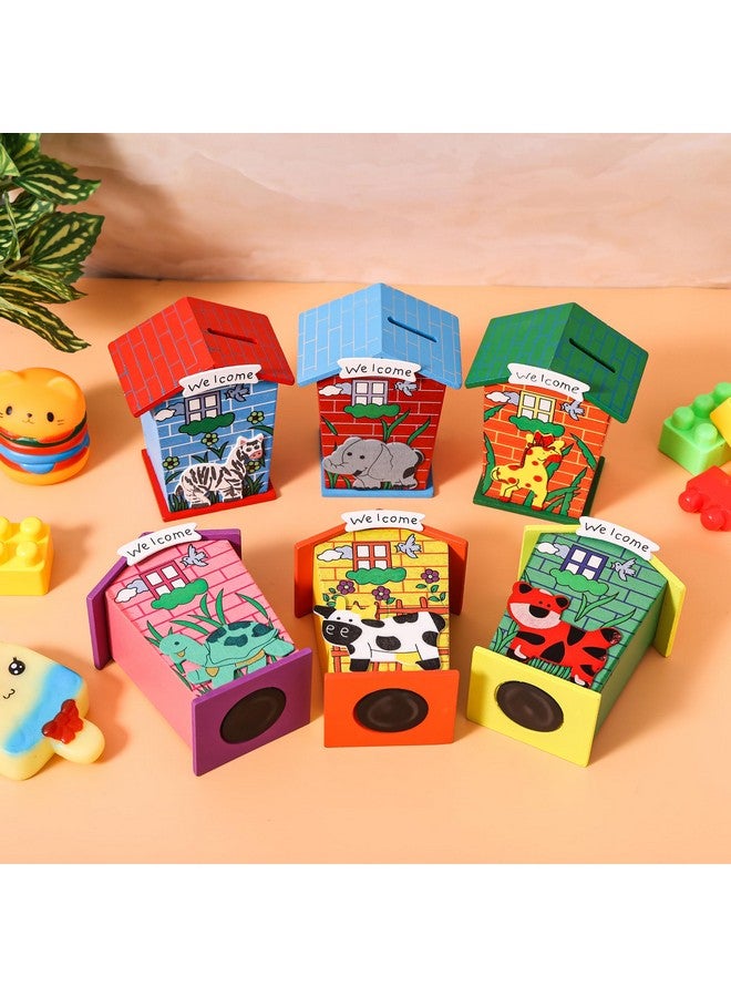 Artlicious 10pcs Wooden Piggy Banks for Kids, Savings Challenge Box, Cashbox,Cash Vault Wooden Savings Box Coin Banks - Return Gift for Kids Birthday Age 6-10 (Pack of 10) - Image 3