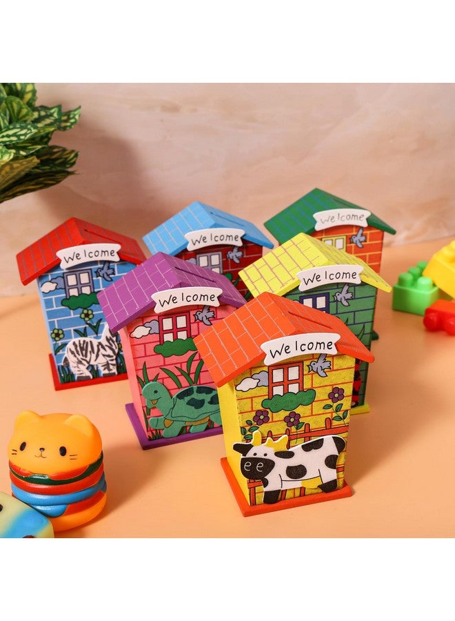 Artlicious 10pcs Wooden Piggy Banks for Kids, Savings Challenge Box, Cashbox,Cash Vault Wooden Savings Box Coin Banks - Return Gift for Kids Birthday Age 6-10 (Pack of 10) - Image 1