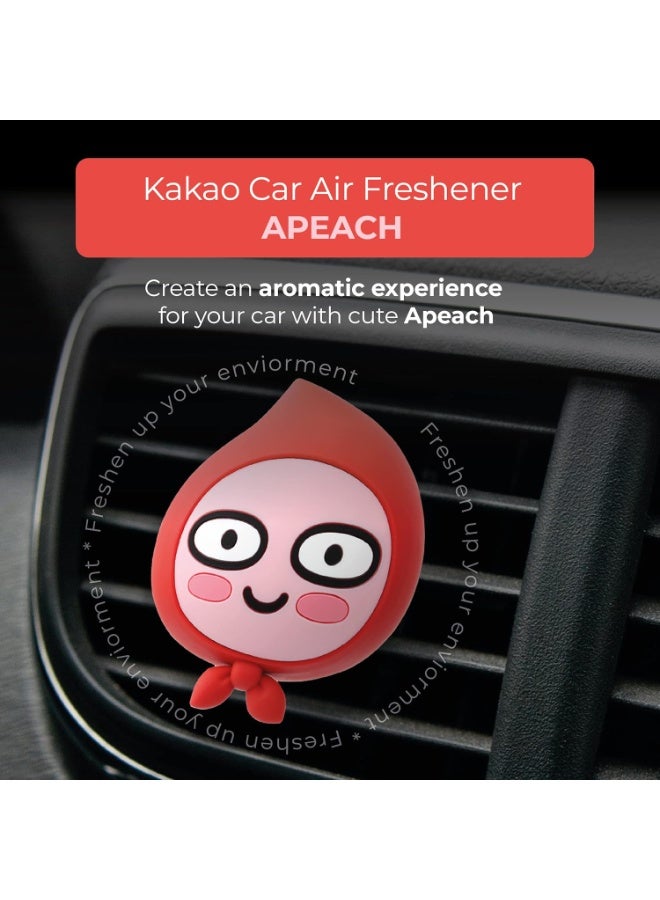 AURA Car Air Freshener Vent Clip, Apeach (Will You Marry Me, 0.14fl oz*2, Pack of 2) - Long-Lasting Odor-Fighting Scent. Kakao Friends Figurine. Car Decoration Accessories, Diffuser, Absorber - Image 2