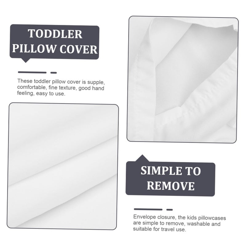 White Envelope Pillow Cases For Toddlers 2 Pack Travel Friendly Kids Pillow Covers - Image 4