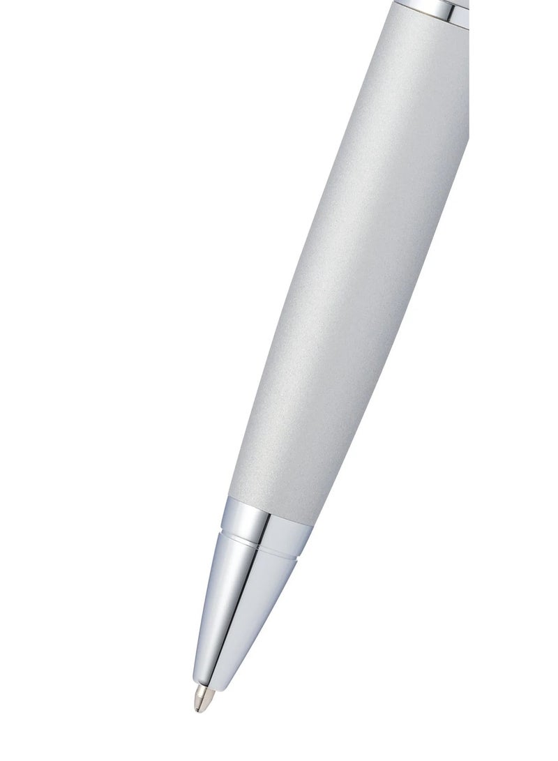 Cross 1-Piece Calais Ballpoint Pen In Gift Box Black Ink Grey Barrel - Image 5