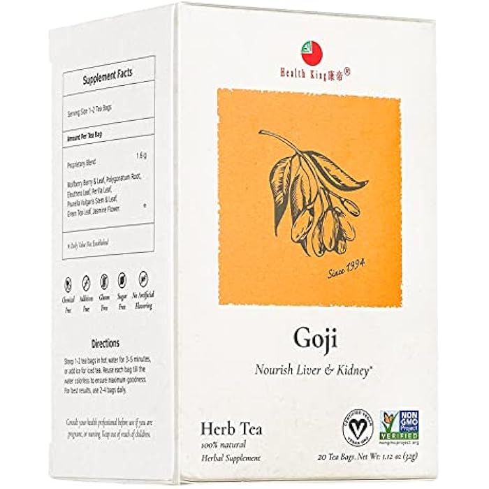 Health King Medicinal Teas Health King Medicinal Teas Tea, Goji, 20 Count - Image 1