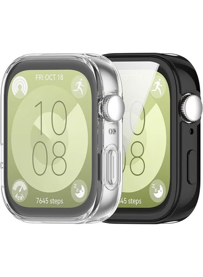 جراب Huawei Watch Fit 3، غطاء حماية رفيع ومتين من مادة TPU الناعمة لساعة Huawei Watch Fit 3 (شفاف) - Image 2