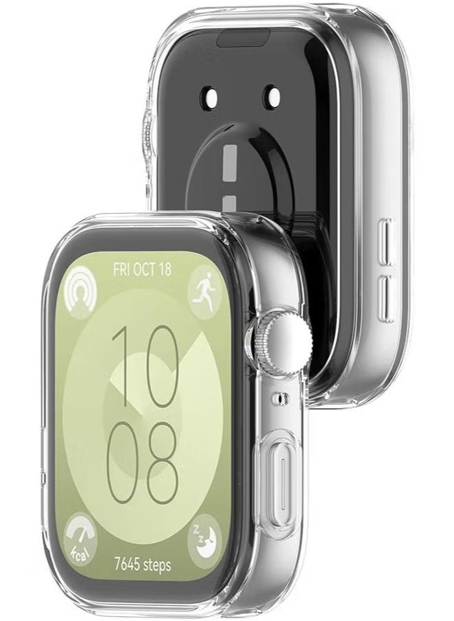 جراب Huawei Watch Fit 3، غطاء حماية رفيع ومتين من مادة TPU الناعمة لساعة Huawei Watch Fit 3 (شفاف) - Image 3