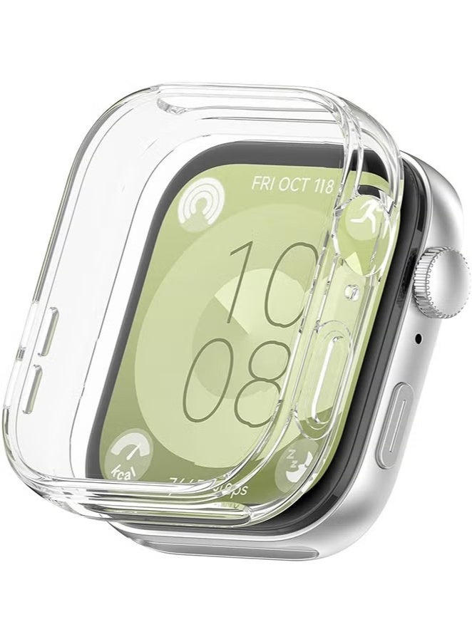جراب Huawei Watch Fit 3، غطاء حماية رفيع ومتين من مادة TPU الناعمة لساعة Huawei Watch Fit 3 (شفاف) - Image 1