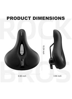 Rockbros Bike Seat Comfort Bike Saddle Mountain Bicycle Accessories For Men Women Soft Wide Bike Seat Cushion Dual Shock Absorbing With Reflective Strip  - Image 5