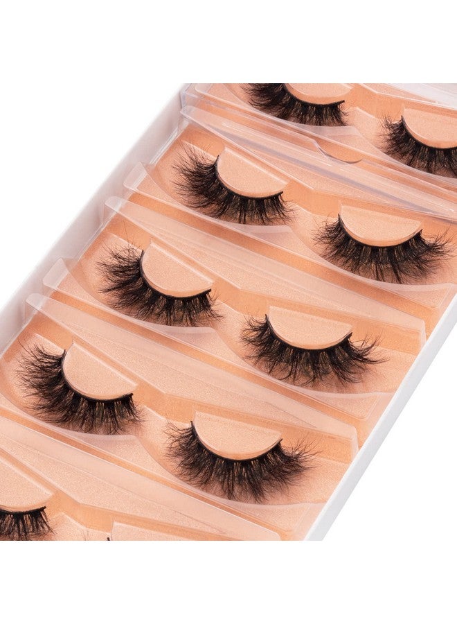 DYSILK Eyelashes Mink Lashes Fluffy - Fluffy Lashes 5 Pairs 6D Faux Mink Eyelash False Eyelashes Natural Look Lashes That Look Like Extensions Wispy Eyelashes Strip Lashes Eye Lashes | Fluffy-16mm - Image 2