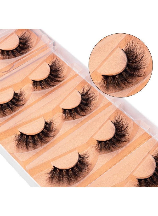 DYSILK Eyelashes Mink Lashes Fluffy - Fluffy Lashes 5 Pairs 6D Faux Mink Eyelash False Eyelashes Natural Look Lashes That Look Like Extensions Wispy Eyelashes Strip Lashes Eye Lashes | Fluffy-16mm - Image 5
