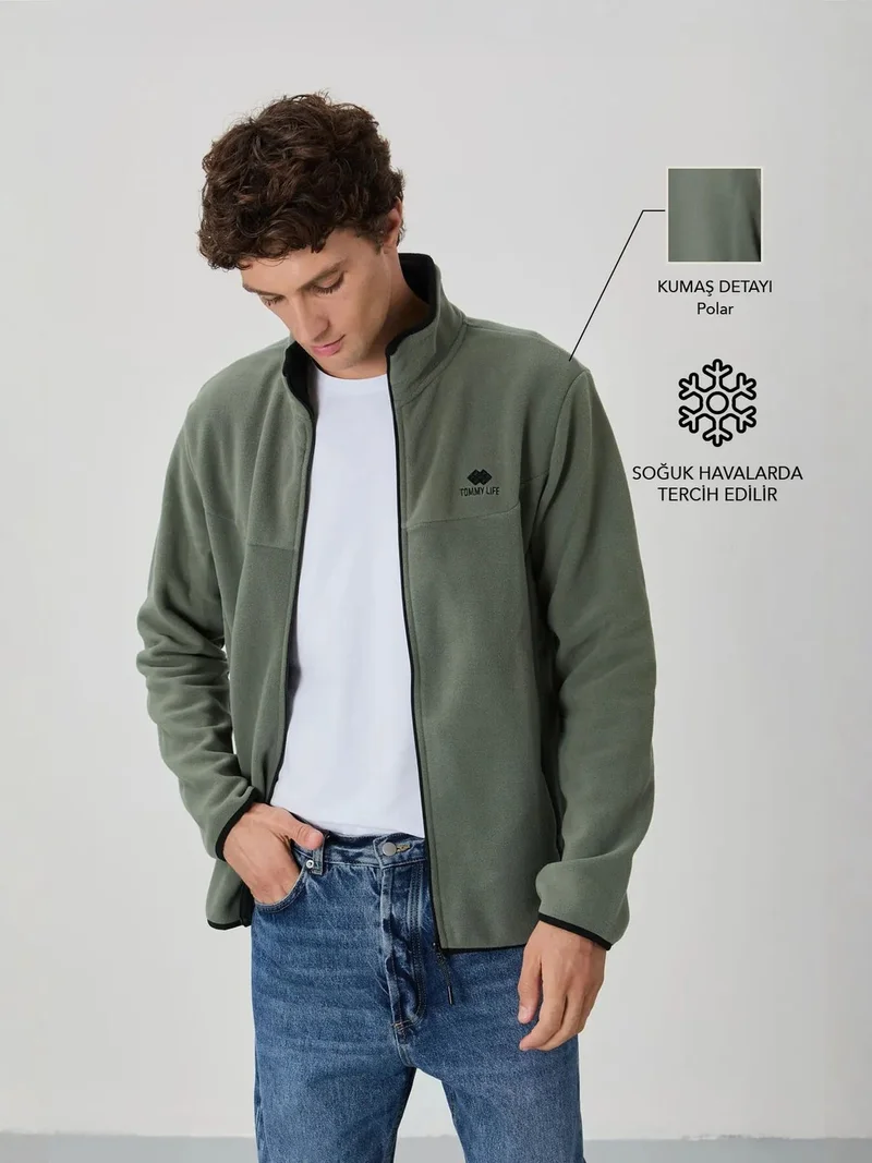 تومي لايف TOMMY Men's Plush Zip-front Sweatshirt