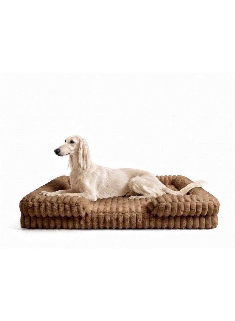 Dog Bed - large sofa dog bed, Orthopedic Dog Bed for Extra Large Dogs, Washable XLarge Dog Bed, Comfort Dogs Couch Sofa with Washable Removable Cover, Pet Bed with Nonskid Bottom, Brown , 107cm - Image 1