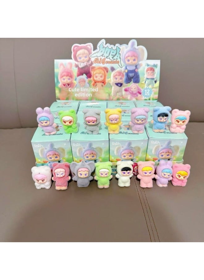 12 Into The Flocking Doll Pendant Blind Box Hand Key Chain Children's Gift Toys Kindergarten Flying Cry Baby Cloth-Color:12 Pieces Of Flocking Second Generation [photographed In Multiples Of 12]-Specification:Minimum Order Is 1 Box = 12 Pieces  - Image 1