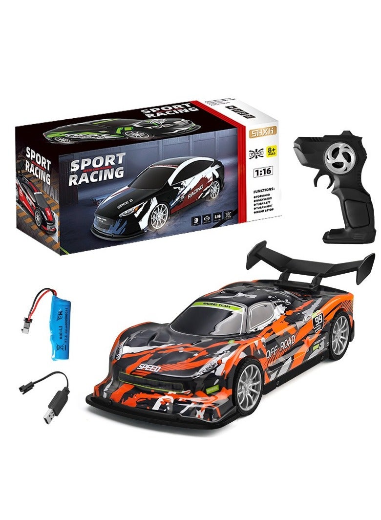 Z Create Design 1/16 Remote Control Racing Drift Car 2.4G Electric Vehicle Model with Light Fall and Collision Resistant Children's Toy Kid Gift - Image 1