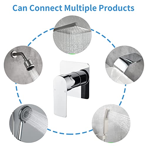DIFEINI Shower Valves Wall Mount Shower Faucet Rough-In Valve Bathroom Trim Kit Single Handle Tub Shower Valve Mixer Chrome 2499CP - Image 2