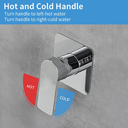 DIFEINI Shower Valves Wall Mount Shower Faucet Rough-In Valve Bathroom Trim Kit Single Handle Tub Shower Valve Mixer Chrome 2499CP - Image 4