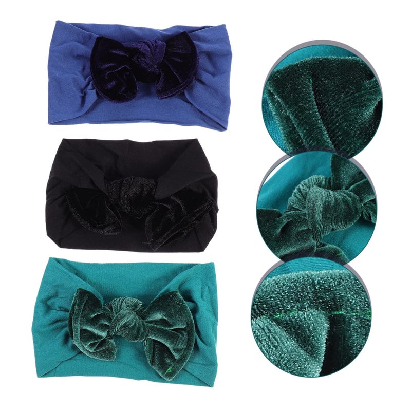 3Pcs Stretchy Nylon Bowknot Hair Bands Comfortable Headbands for Newborns Boy Girl - Image 5