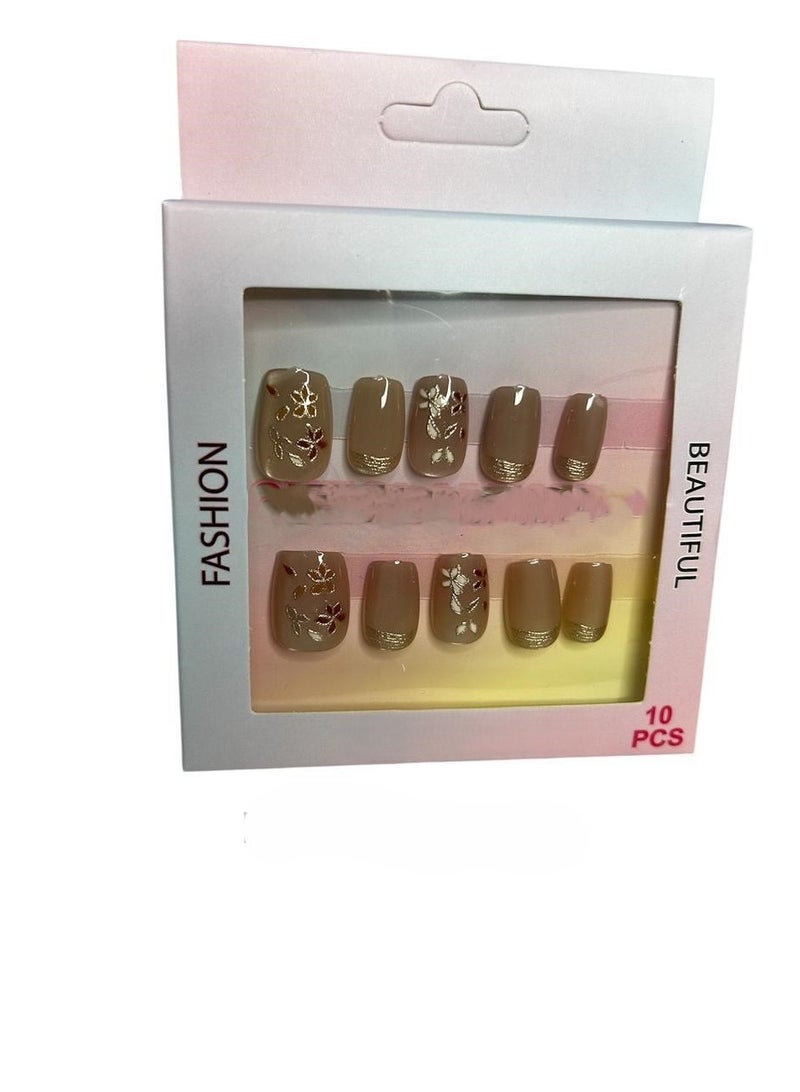Generic 10 Pack Cat Eye False Nails - Unique Design Double Face Adhesive  - Image 1