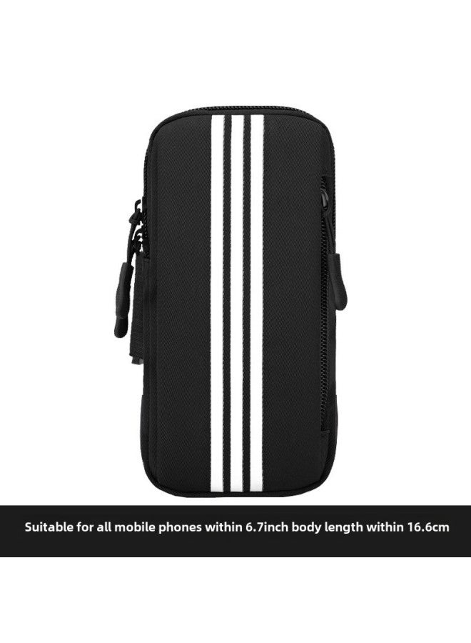 Generic Running Mobile Phone Arm Bag Mobile Phone Bag Women's Wrist Bag Fitness Men's Equipment Outdoor Sports Mobile Phone Arm Cover Handbag-Color:Black - Image 1