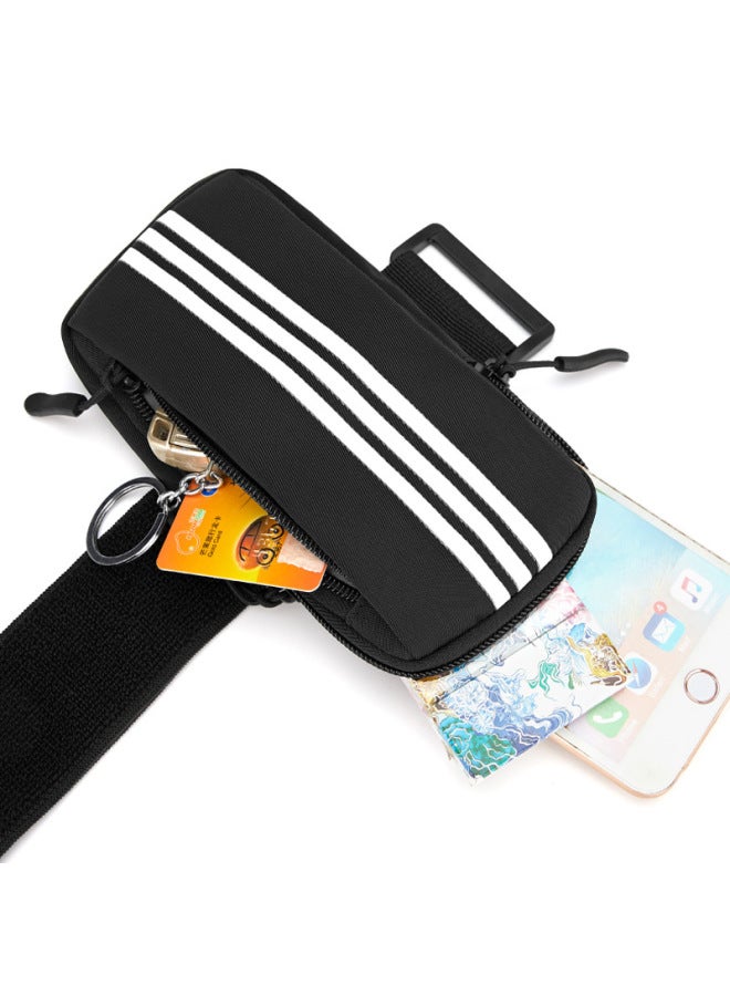 Generic Running Mobile Phone Arm Bag Mobile Phone Bag Women's Wrist Bag Fitness Men's Equipment Outdoor Sports Mobile Phone Arm Cover Handbag-Color:Black - Image 5