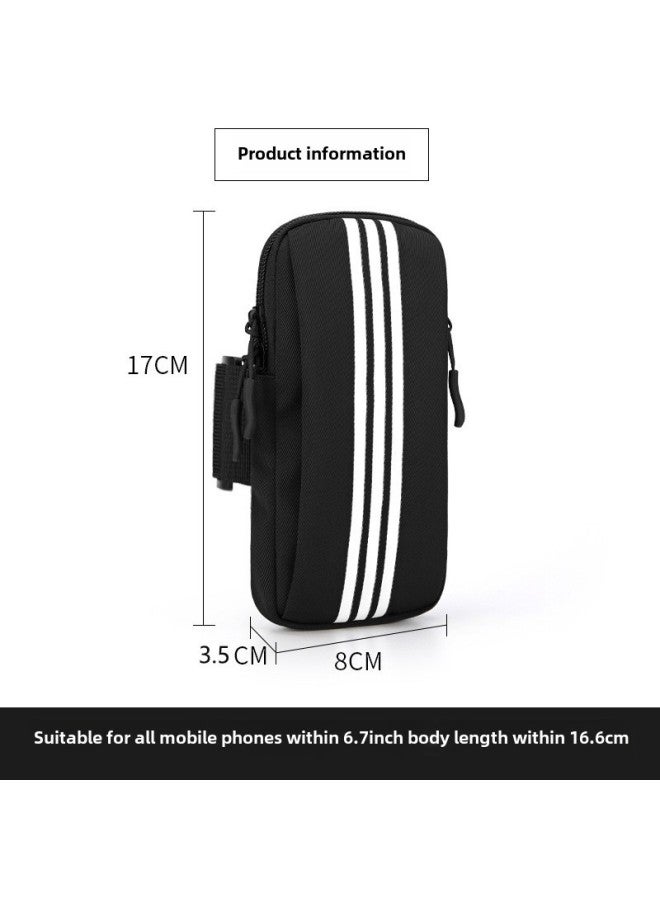 Generic Running Mobile Phone Arm Bag Mobile Phone Bag Women's Wrist Bag Fitness Men's Equipment Outdoor Sports Mobile Phone Arm Cover Handbag-Color:Black - Image 4