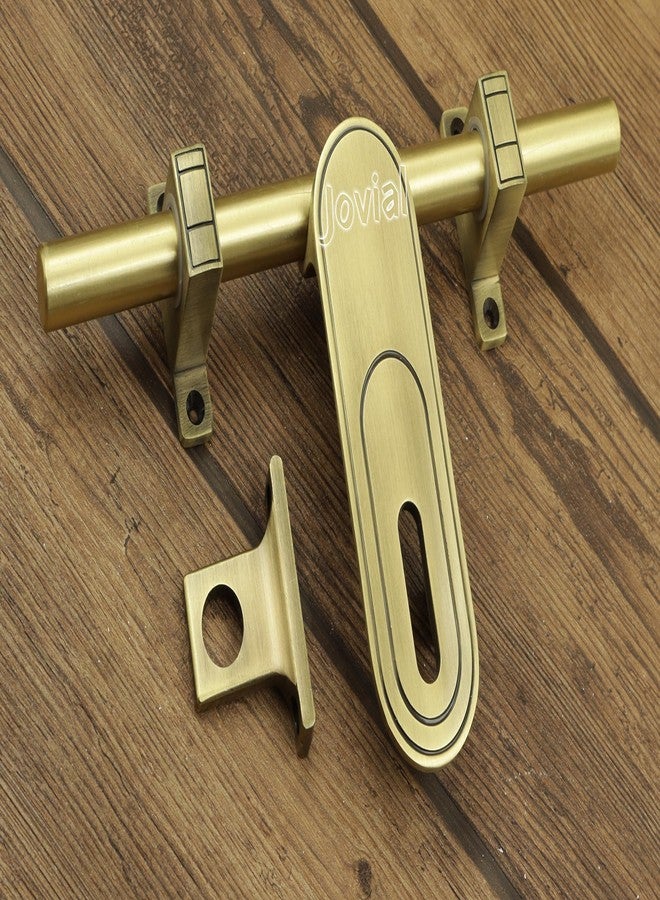 Jovial 1146 Single Door Aldrop/Fancy Aldrop/Door Aldrop/Aldrop for Door/Door Fittings Kit/Door Accessories/Door Kit (10 Inch, 16 mm Rod Dia, Finish : Antique Brass) - Image 1