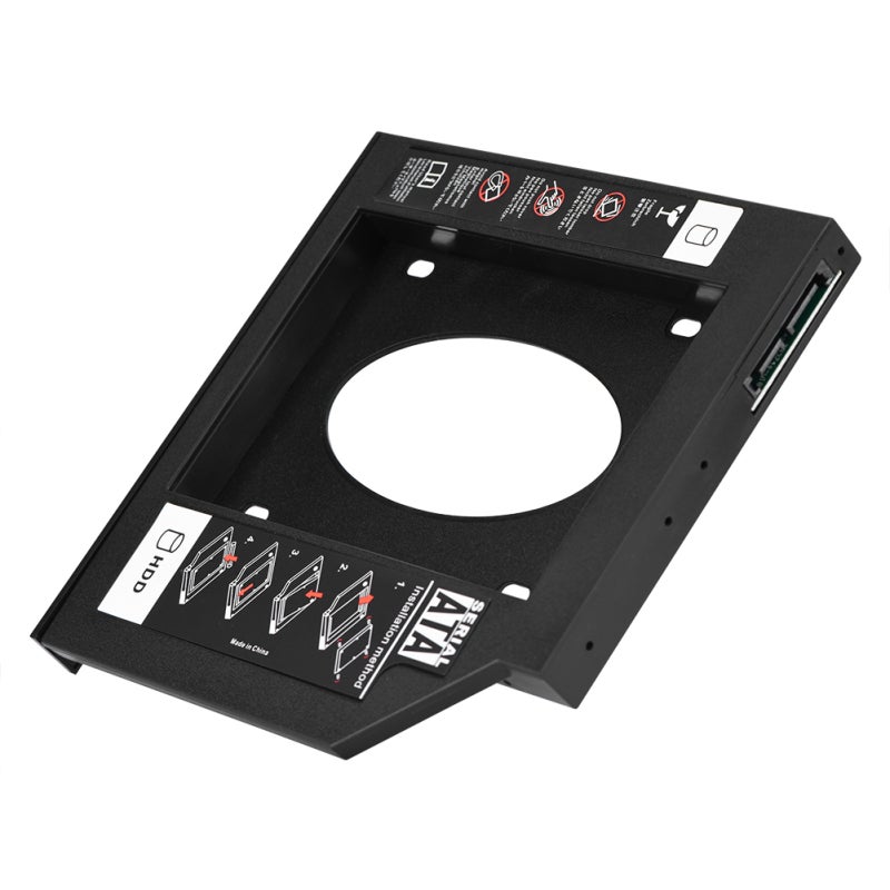 محول أقراص SATA HDD SSD مقاس 2.5 بوصة، حامل بسمك 9.5 مم و12.7 مم - دمج وتشغيل في حاوية القرص الصلب للابتوب للتمهيد المزدوج